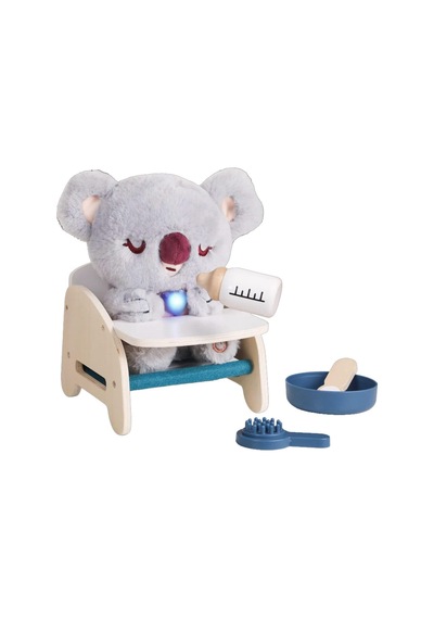 Care Pets İnteraktif Peluş Bebek Koala Oyuncak Seti Işıklı, Sesli Ve Ahşap Aksesuarlı Eğitici Oyun