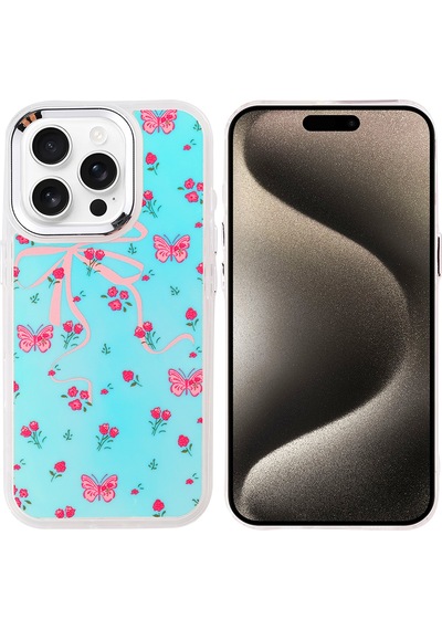 Apple Uyumlu iPhone 15 Pro Kılıf Airbag Tasarımlı Zore Hadra Kapak Kelebek