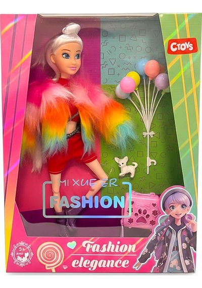 Ctoy Moda Aksesuarlı Oyuncak Bebek Desenli Ceket 30 Cm 867112