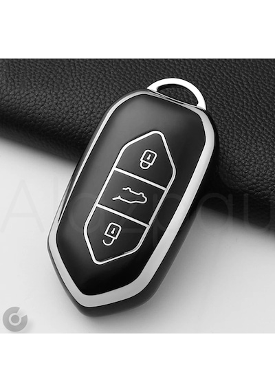 Togg T10x T10f Uyumlu Tpu Anahtar Kılıfı Siyah Gümüş