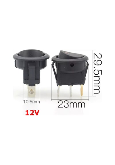 Ic-132A Yuvarlak Nokta Işıklı Sarı Anahtar On-Off 3P 12V 20A 100 Adet