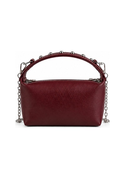 Nura Collection Kadın Mini Boy Zımbalı El Ve Omuz Çantası Çapraz Askılı - Bordo - 895071522 Bordo