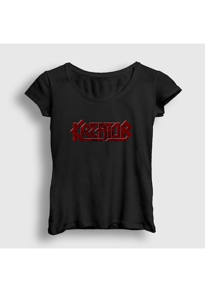 Presmono Kadın Logo V2 Kreator T-shirt Siyah