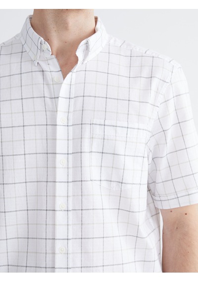 Lcwaıkıkı Classic Beyaz Regular Fit Ekose Armürlü Erkek Gömlek