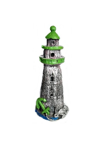 Balıkpet Çapalı Deniz Feneri Akvaryum Dekoru Yeşil 20 CM
