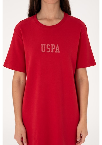 U.S. Polo Assn. Kadın Kırmızı Bisiklet Yaka Mini Boy Örme Elbise 50306431-VR171