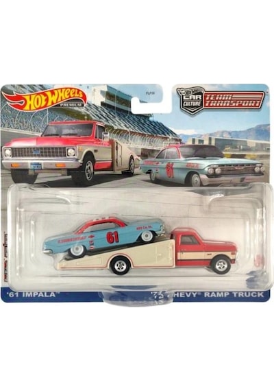 Hot Wheels Premium Car Culture Team Transport '61 Impala & '72 Chevy Ramp Truck - Hkf40