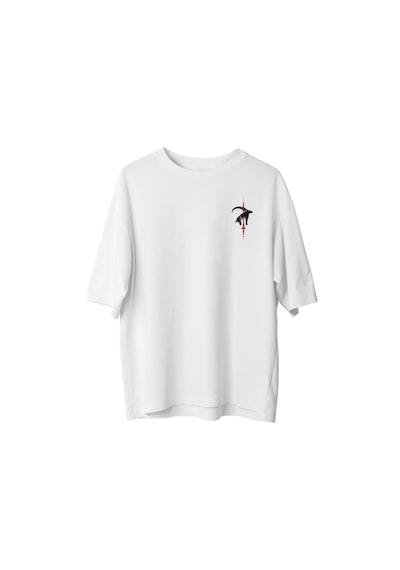 Themgscollective The Mgs Collective Türk Bodun Oversize Baskılı Unisex Siyah T-shirt Beyaz