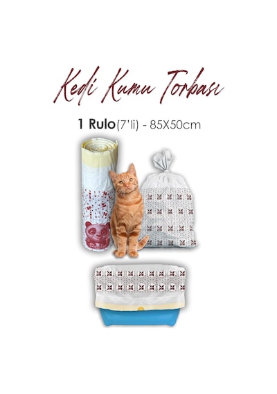 Rosie Kedi Kumu Torbası 7 Adet 85 x 50 CM Büzgülü