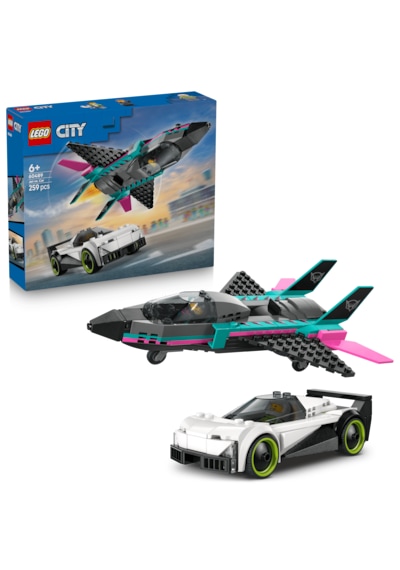 LEGO® City Jet, Arabaya Karşı 60489 - 6 Yaş ve Üzeri Çocuklar İçin 2 Minifigürlü Yaratıcı Oyuncak Yapım Seti (259 Parça)