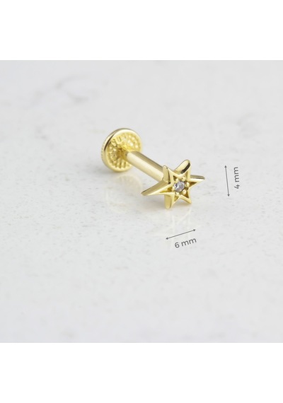 Glorria Altın Kutup Yıldızı Tragus Piercing Çok Renkli