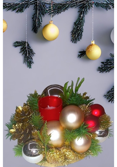 Yılbaşı Mumluk Masa Centerpiece