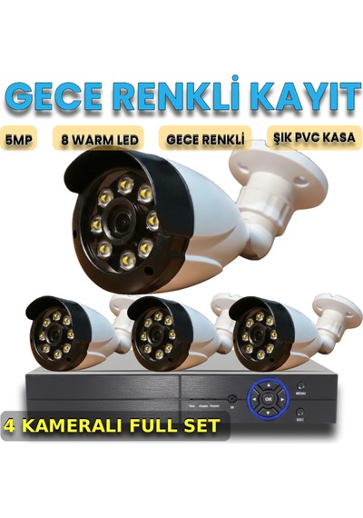 Visionguard Sapphire-4 Aı Destekli Full Color 1080p Gece Renkli 4'lü Entegre Güvenlik Zırhı