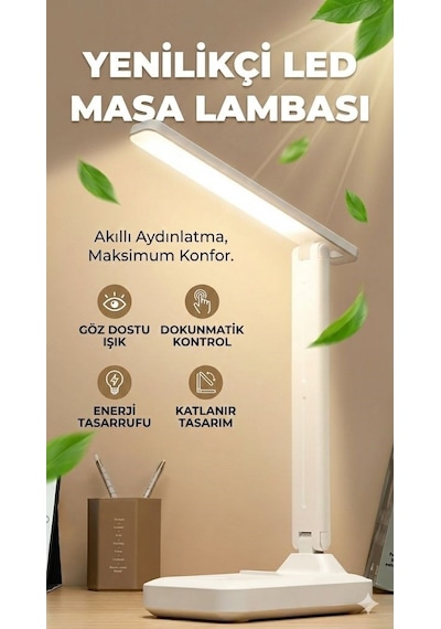 Katlanabilir Dokunmatik Kontrollü Göz Dostu Akıllı Led Masa Lambası Renkli