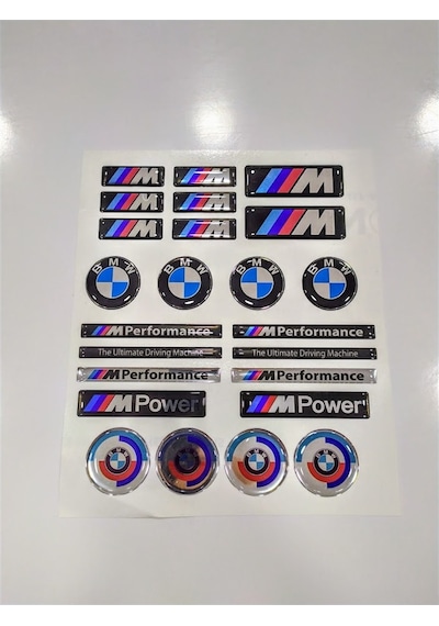 Bmw Sticker Seti Gümüş Mpower Mperformance 24 Parça