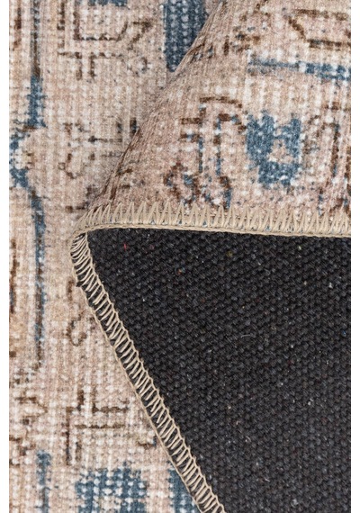Artloop Relic Mavi Krem Vintage Klasik Desenli Dokuma Tabanlı Şönil Halı Al 590 Mavi-krem