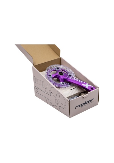 Raptor 34t Tek Yaprak Şeffaf Muhafazalı Aynakol Seti Göbek+aynakol+yaprak Bisiklet Krank Set Mor Mor