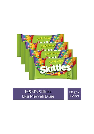 Skittles Ekşi Meyveli Draje 38 Gr X 4 Adet