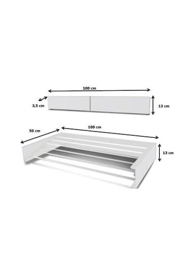 Design Kurutmalık Çamaşır Askısı - Duvara Monte, Katlanabilir Çamaşırlık - Beyaz-100cm Beyaz