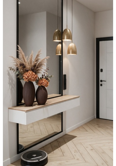 Coconut Hindistan Cevizi Dokulu Dekoratif 2'li Vazo Set - 20 Cm Pla - Salon Ve Masaüstü Vazo - Acı Kahve