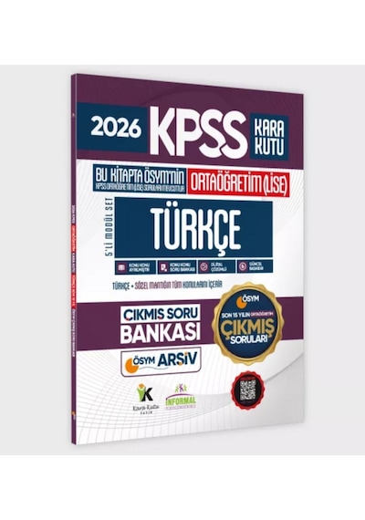 2026 Fullortaöğretim Kpss Kara Kutu ÖSYM Çıkmış Soru Bankası 5li Modül Set Son 15 Yıl(sadece Lise)