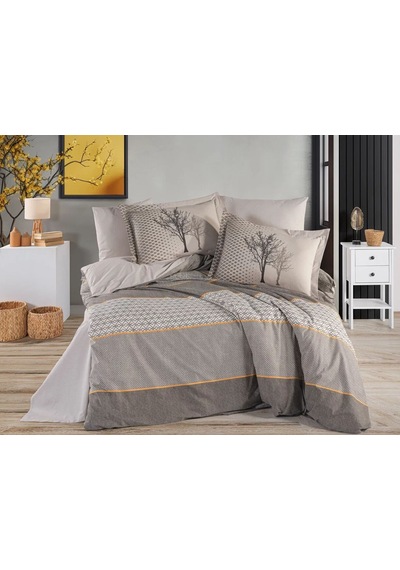 Hobby Çift Kişilik Poplin Nevresim Tanya Kahve Çok Renkli