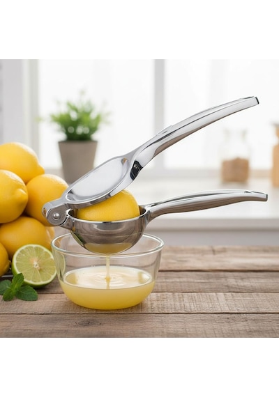 Profesyonel Paslanmaz Çelik Limon Sıkacağı, Manuel Narenciye Ve Limon Presi, Ergonomik Kollu, Kolay Yıkanabilir, Büyük Boy 24 Cm