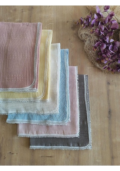 Mavi Pike Bebek Battaniyesi Doğal Organik Yaşam Örtüsü Çok Amaçlı Mevsimlik Yenidoğan 80x90 Cm Çok Renkli