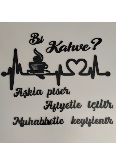 Mutfak Duvar Süsü "bi Kahve" Çok Şık