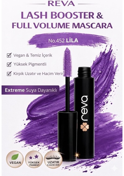 Lash Booster & Full Volume Color Maskara Lila-tam Hacim & Uzatan Renkli Maskara Lila 452 Çok Renkli