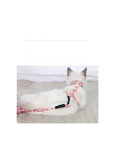 1 Adet Kedi Gezdirme Naylon Ayarlanabilir Göğüs Tasması