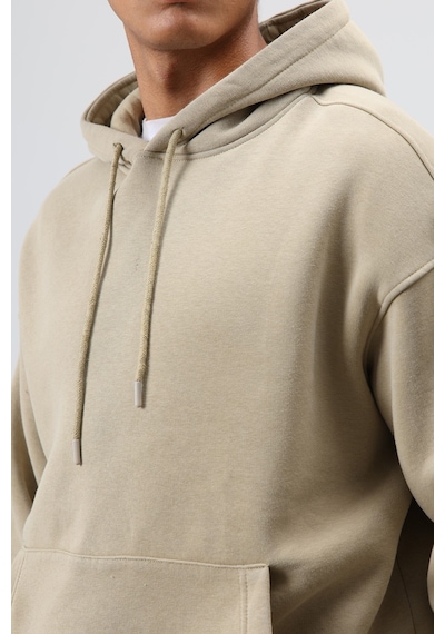 Vamos Basic Oversize Yıkamalı Hoodie Haki