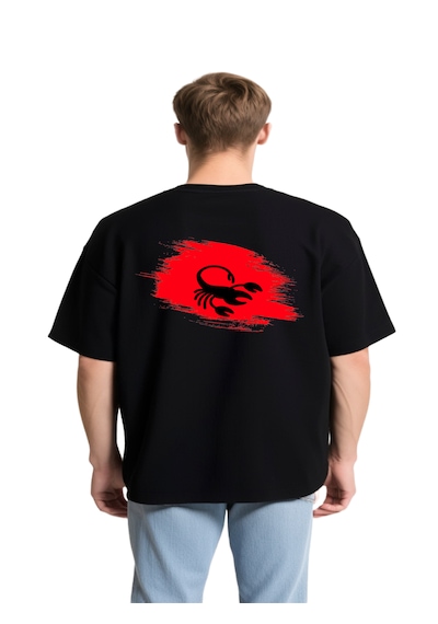 Akrep Oversize Unisex T-shirt Siyah