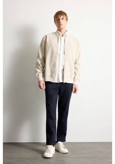 Defacto Slim Fit Bomber Yaka Fermuarlı Mont H1540ax26auer37 Ekru-er37