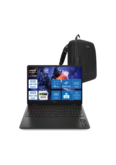 HP Omen 16-AP0012NT C12CGEAF25 Ryzen AI 9 365 48 GB 512 GB SSD 8 GB RTX5070 16" Free Dos Dizüstü Bilgisayar + Çanta