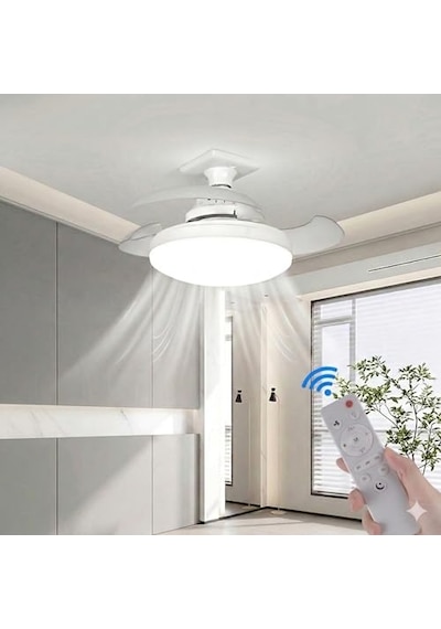 Dolunay Fanlı Led Ampul - 72w 7850 Lümen - 3 Renk Yanma Modlu Beyaz, Gün Işığı, Natural - Uzaktan Kumandalı, C Diğer