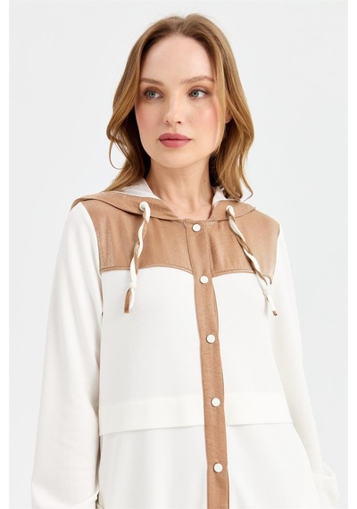 Esswaap Oysh Kumaş Kapişon Detaylı Giy Çık Tunik Camel-camel Camel