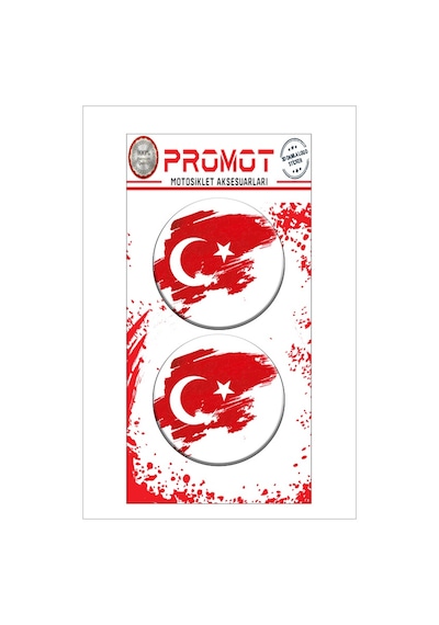 Damla Logo Sticker Türk Bayrağı Kabartmalı 5x5cm 02 Nötr