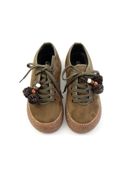 Bambi Haki Süet Kadın Sneaker K01646000472