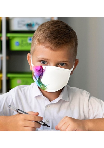 20 Adet Yıkanabilir Beyaz Çocuk Maske-10