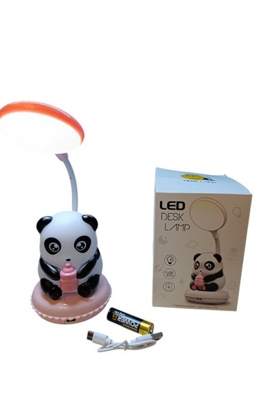 Panda Figürlü Katlanabilir Ve Şarjlı Pilli Led Masa Lambası Çok Renkli