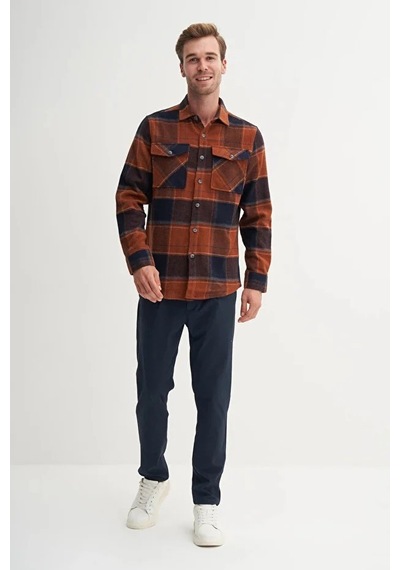 Cazador Regular Fit Cep Detaylı Oduncu Gömlek-20110 Kiremit