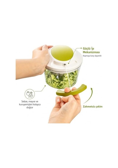 Paslanmaz 3 Bıçaklı İpli Rondo, Sebze Meyve Kuruyemiş İçin Taşınabilir Manuel Çekmeli Doğrayıcı, Hızlı Pratik Ve Ergonomik, Plastik, 700 Ml Yeşil Paslanmaz 3 Bıçaklı İpli Rondo, Sebze Meyve Kuruyemiş İçin Taşınabilir Manuel Çekmeli Doğrayıcı, Hızlı Pratik Ve Ergonomik, Plastik, 700 Ml Yeşil