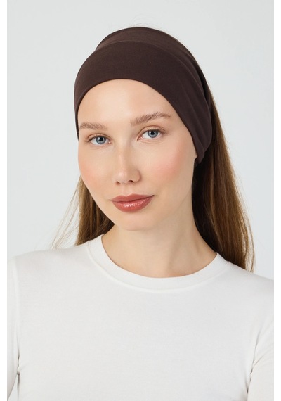 Kadın Çok Fonksiyonlu Koruyucu Pamuklu Esnek Terletmez Bandana Boyunluk Maske - Koyu Kahverengi