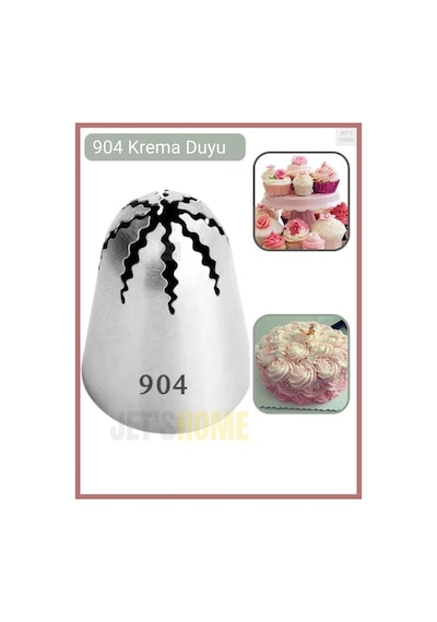 904 Krema Duyu Büyük Boy Pasta Duyu Paslanmaz Çelik 36x27x48 Mm Metalik Gri
