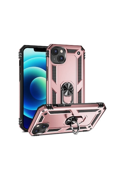 Apple Uyumlu iPhone 14 Plus Kılıf Tam Koruma Çift Katmanlı İbiza Sert Silikon Kapak Rose