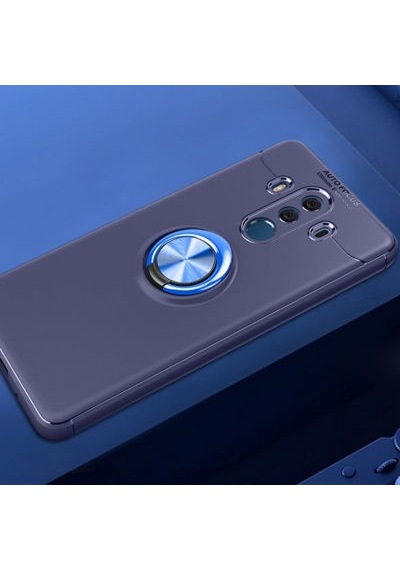 Huawei Mate 10 Pro Kılıf Yüzüğü Stant Ve Araç Tutucu Olabilen Şık Esnek Premium Silikon Kapak Ryc/ravel Mavi