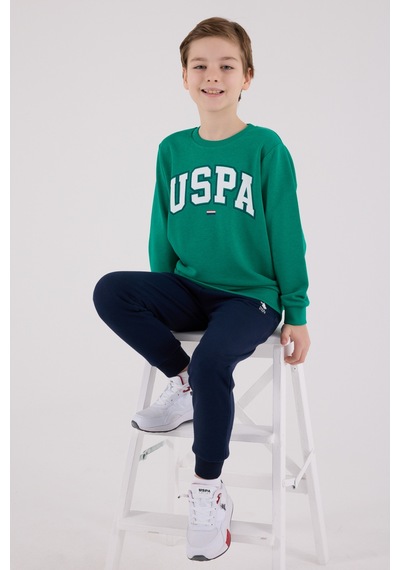 U.S. Polo Assn. Lisanslı Erkek Çocuk Alt Üst 2 Parça Eşofman Takımı Us2227 Yeşil