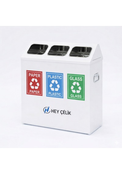 3 Lü Sıfır Atık Geri Dönüşüm Ünitesi Gd-185 Modern Metal Atık Ayrıştırma Sistemi
