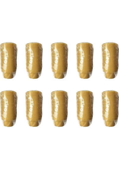 Omeyva Renkli Sert Mika Plastik Kristal Bardak - Altın - 6 Oz / 180 Cc - 250 Adet Çok Renkli
